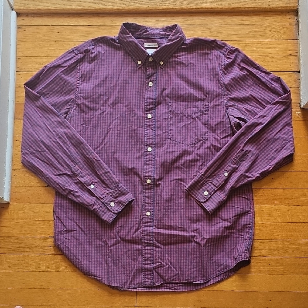 Gap, Standard Fit, Checkered, Long Sleeve, Button Down Shirt, EUC, Men's XL